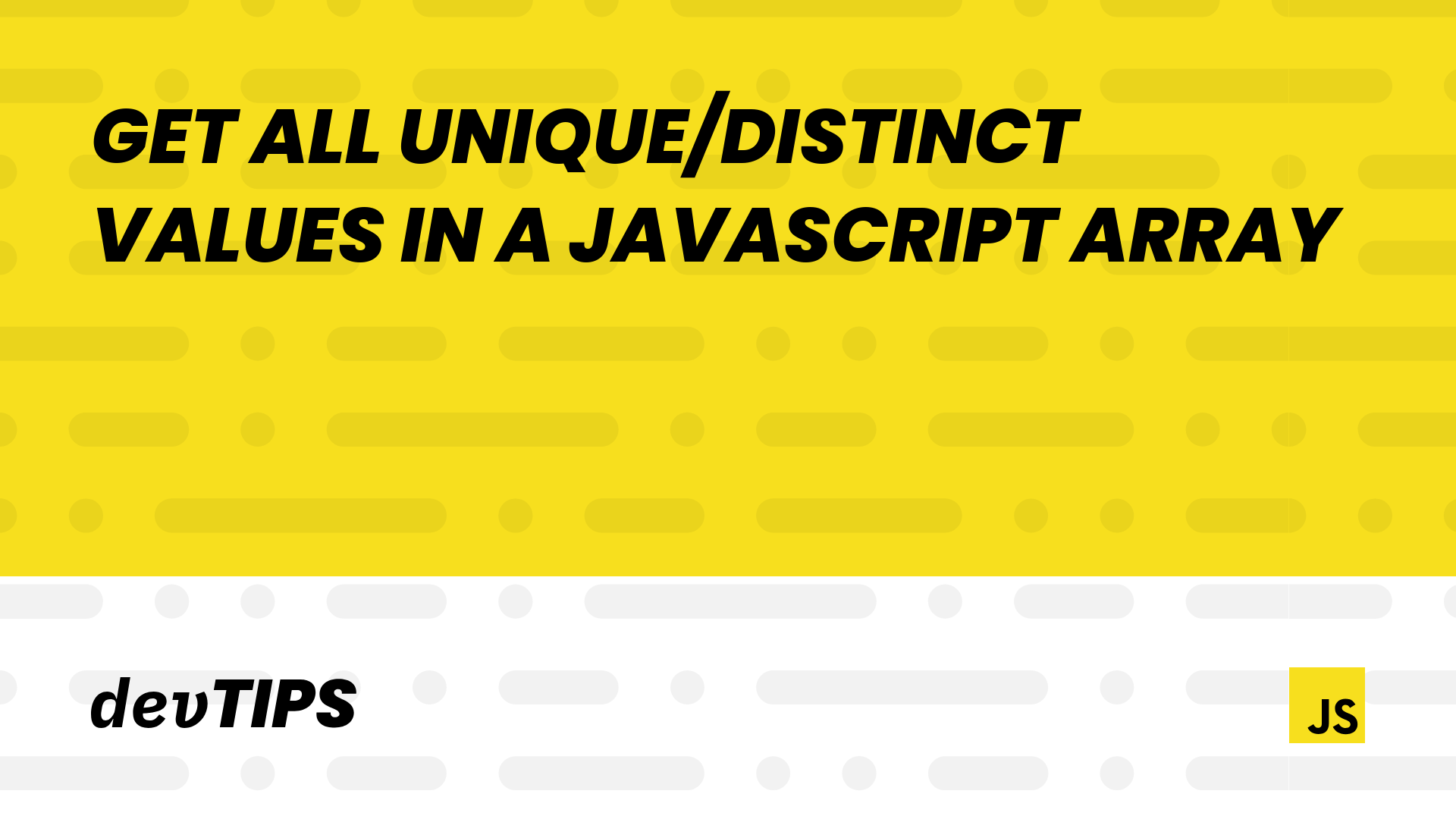 Get all unique/distinct values in a JavaScript array